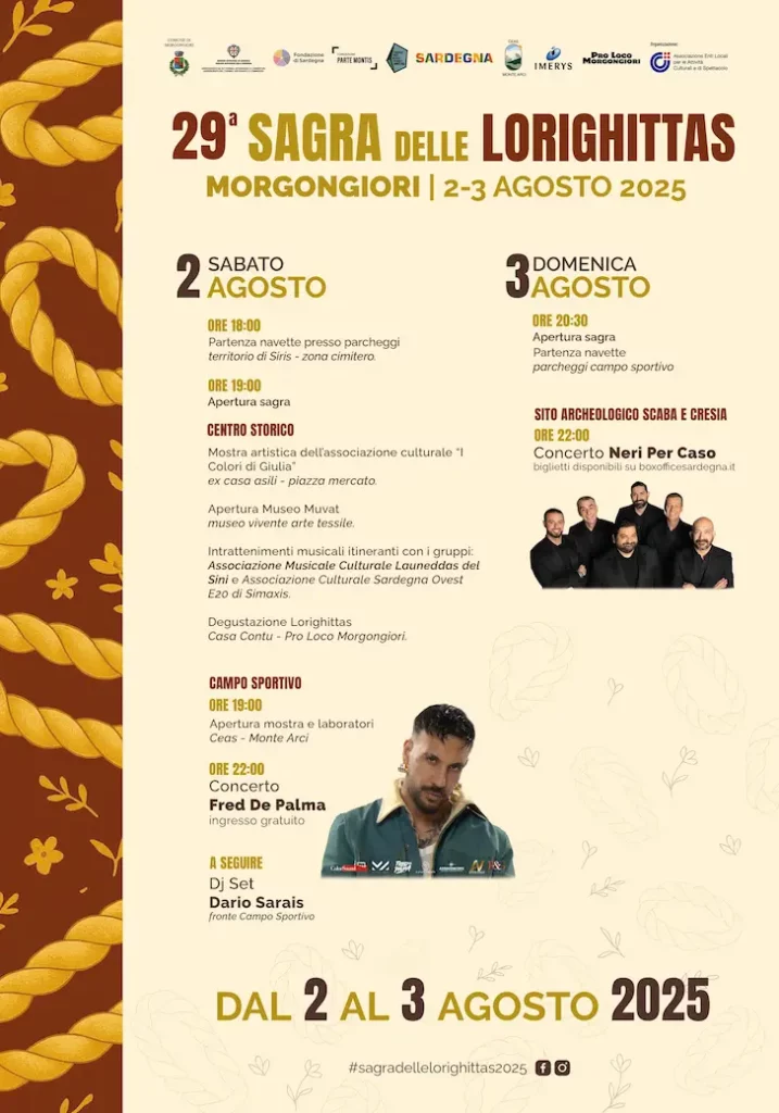 Sagra delle lorighittas a Morgongiori - 29 edizione - locandina